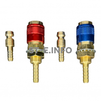 Комплект разъемов быстросъемных красный + синий с соединителем М6 - st-e.info - Чита